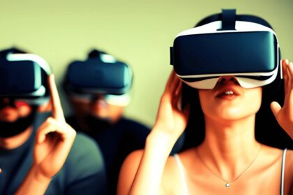 Grafik, die den Übergang von virtueller Realität zu Künstlicher Intelligenz zeigt.