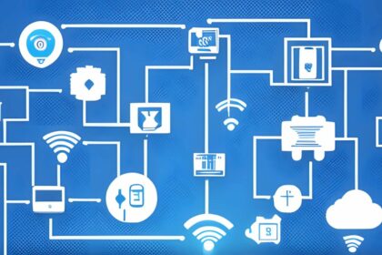 Die Zukunft des Internets der Dinge: Trends, Innovationen und Chancen Grafik, die die Zukunft des Internets der Dinge (IoT) mit aktuellen Trends, Innovationen und Chancen darstellt.
