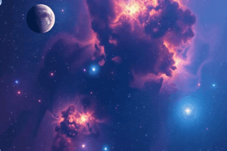 Ein atemberaubender Blick auf das Universum mit leuchtenden Galaxien, Sternen und Nebeln, die die unendliche Weite des Kosmos darstellen.