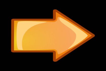 Elektrizität & Stromversorgung: Von der Magnetischen Induktion bis zu Smart‑Grids Orangener Pfeil auf schwarzem Hintergrund, der nach rechts zeigt und Fortschritt symbolisiert.