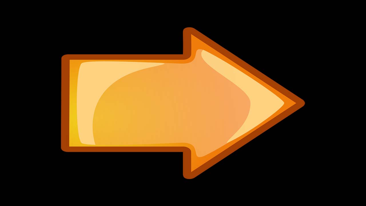 Elektrizität & Stromversorgung: Von der Magnetischen Induktion bis zu Smart‑Grids Orangener Pfeil auf schwarzem Hintergrund, der nach rechts zeigt und Fortschritt symbolisiert.